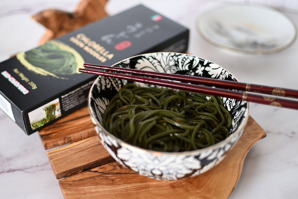 Spicy Miso Chlorella Udon Noodles - By Japanese Chef, Akemi Yokoyama